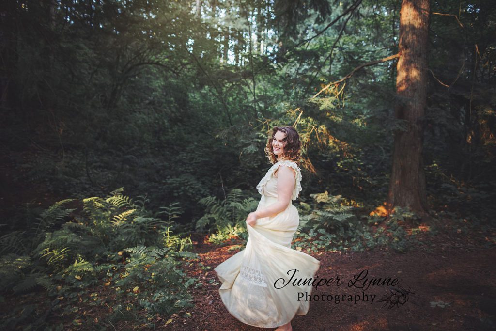 PHS class of 2020 high school senior romantic dress portrait in Tacoma by Juniper Lynne Photography. 