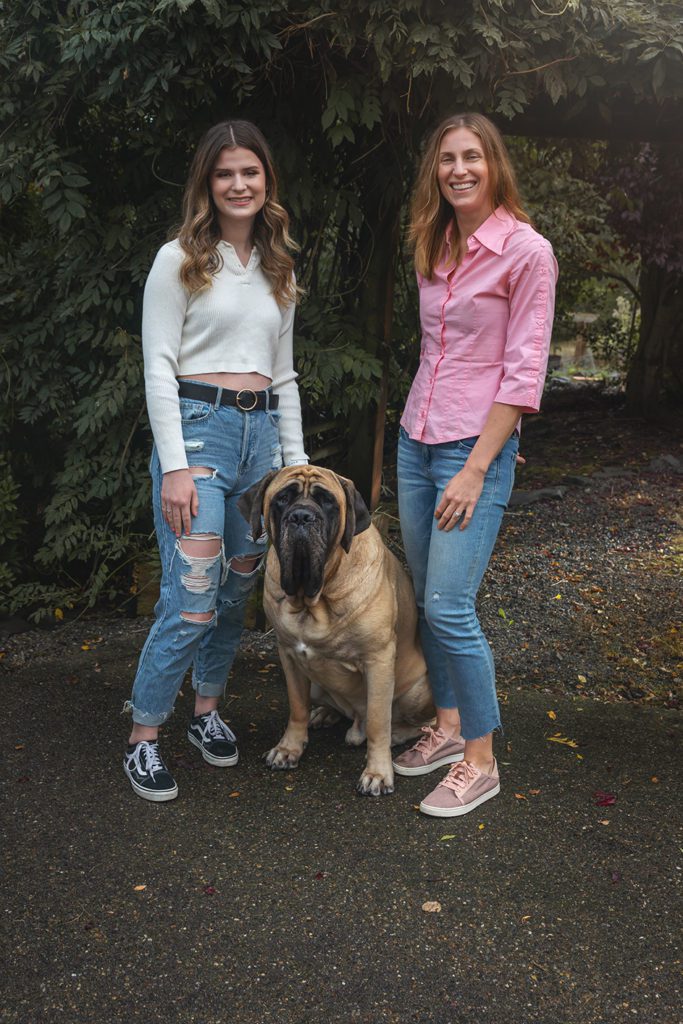 teen girl with her mother and dog for juniper lynne photography